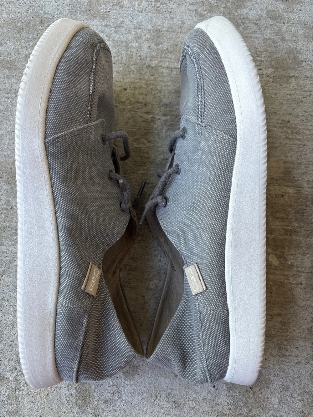 Chaco Gray Canvas Lace-Up Low-Top Sneakers